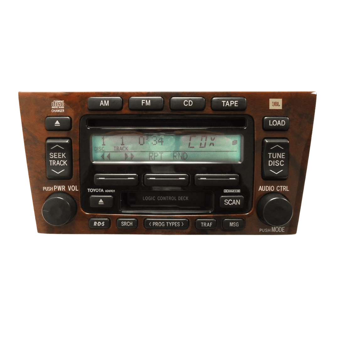 2000-2004 TOYOTA Avalon Radio JBL Stereo 6 CD Disc Tape Player AD6900 Black Face - Image 5