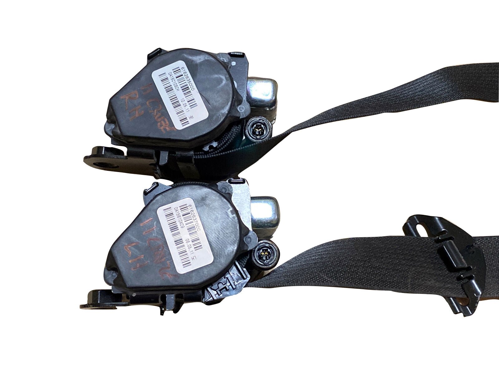 2011-2015 Chevrolet Cruze Front Left and Right Seat Belt Retractor Black Set Pair - Image 2