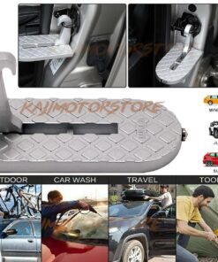 Folding Car Door Step Latch Hook Mini Foot Peg Pedal Ladder Silver For Truck SUV