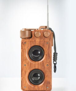 Retro Wood-Look Bluetooth Speaker & FM Radio - Dual Speakers for Home, Auto & Car
