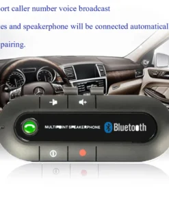 Wireless Handsfree Bluetooth Speaker Car Kit, Universal Hands-free Speakerphone MP3 Music Player Auto Audio Receiver Adapter 2