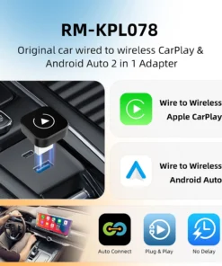 2in1 Wireless CarPlay Dongle Wireless Android Auto Adapter AI Smart Box Car Intelligent Systems For Car With Wired CarPlay 2
