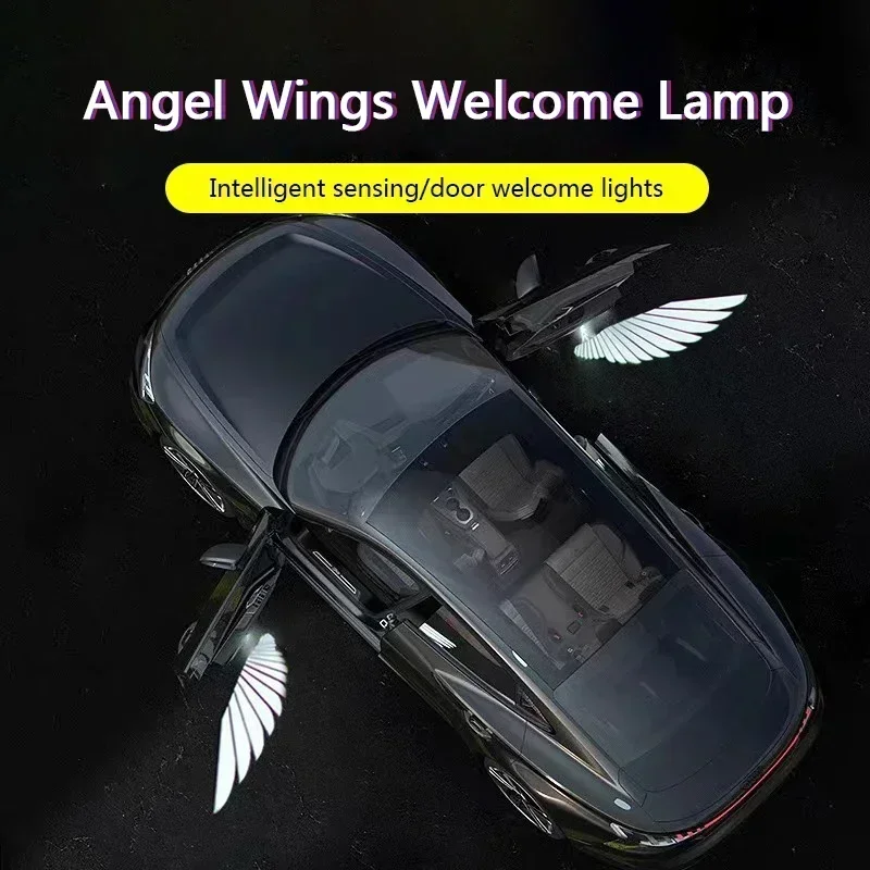Wireless Angel Wings Car Door Welcome Lights (4 Pack) - Universal LED Puddle Projector 6