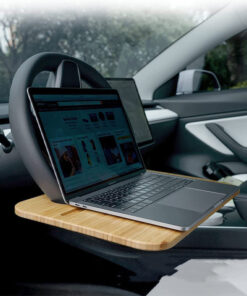 Bamboo Steering Wheel Desk Tray - Car Laptop & Eating Table
