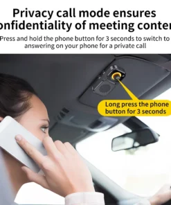 Car Bluetooth 5.4 Speaker Car Phone HandsFree Wireless Bluetooth Speaker Kit with Visor Clip Support Siri Google Voice Assistant 4