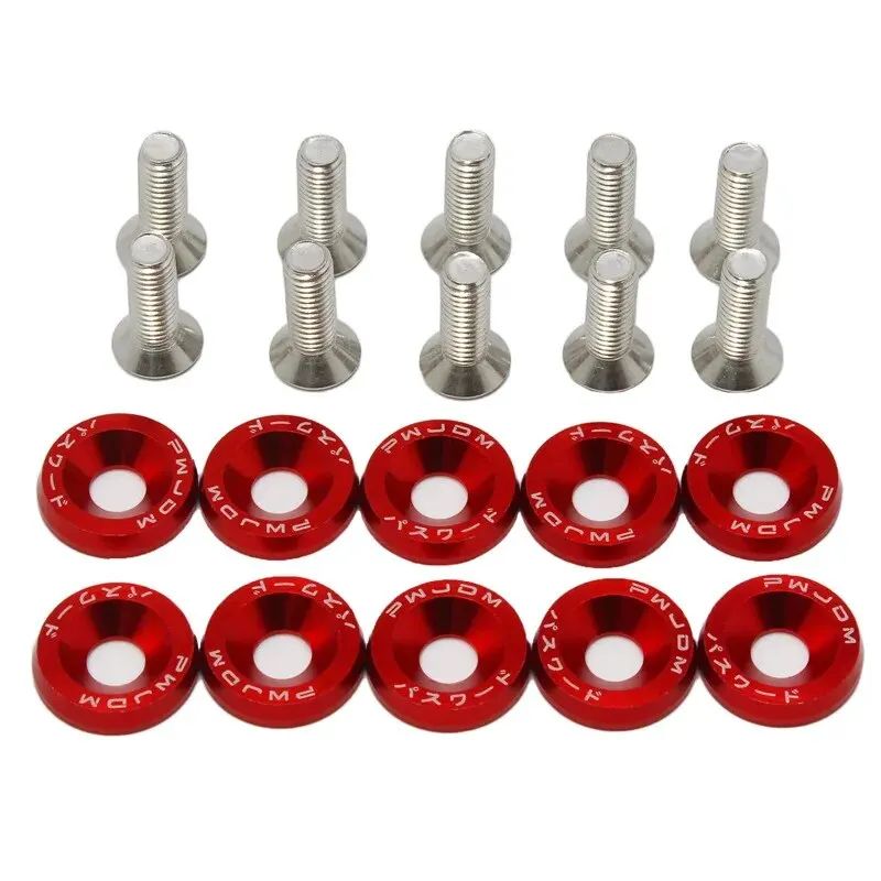 10 PCS M6 Car Modified Fasteners Fender Washer Bumper Engine Concave Screws Fender Washer License Plate Bolts Car Styling Gasket 2