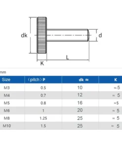 5-10pcs M3 M4 M5 M6 M8 GB835 304 A2-70 Stainless Steel Knurl Flat Head Hand Tighten Curtain Wall Glass Thumb Screw Bolt DIN653 2