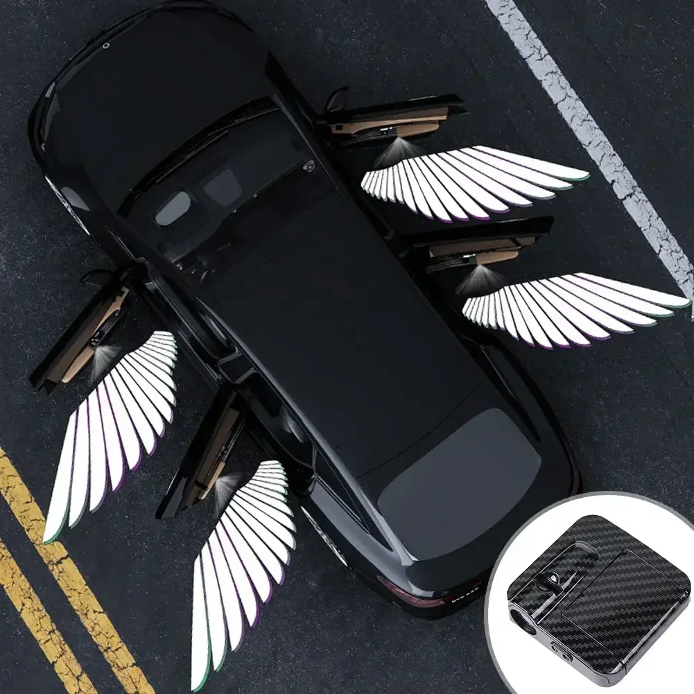 Wireless Angel Wings Car Door Welcome Lights (4 Pack) - Universal LED Puddle Projector 3