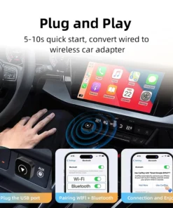 2in1 Wireless CarPlay Dongle Wireless Android Auto Adapter AI Smart Box Car Intelligent Systems For Car With Wired CarPlay 4
