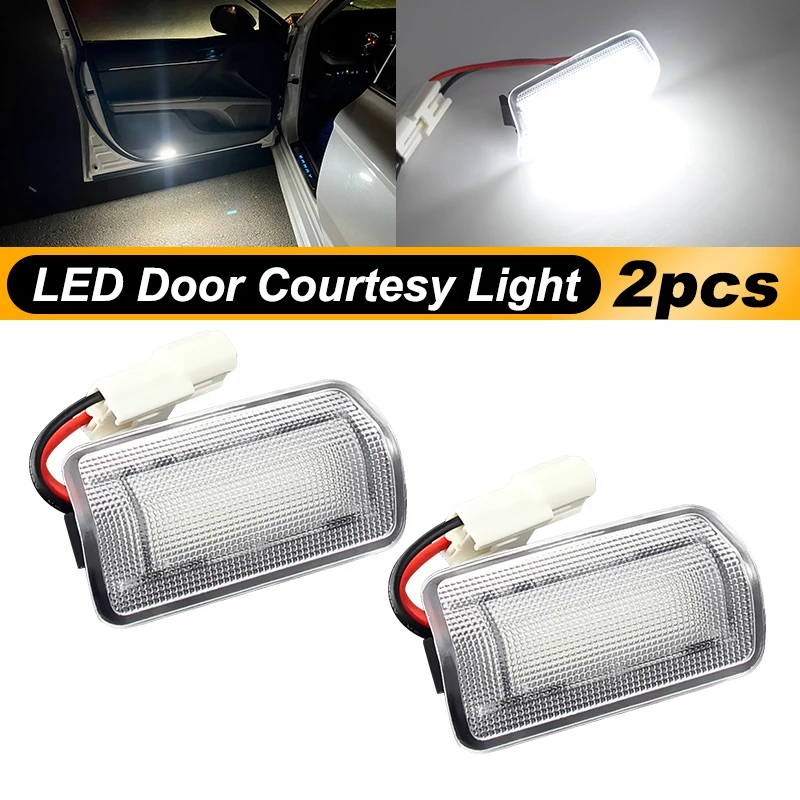 2X Car LED Door Courtesy Light for Toyota Camry Sienna Avalon Tundra Venza Highlander/Sequoia 4Runner Mirai Prius V Plug-IN 86 1