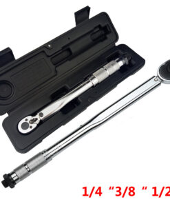 Click Torque Wrench with Case - 1/4", 3/8" or 1/2" Drive, Adjustable Ratchet Head