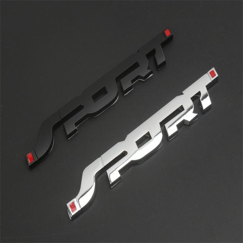 SPORT 3D Metal Car Emblem Badge - Black or Chrome, Self-Adhesive