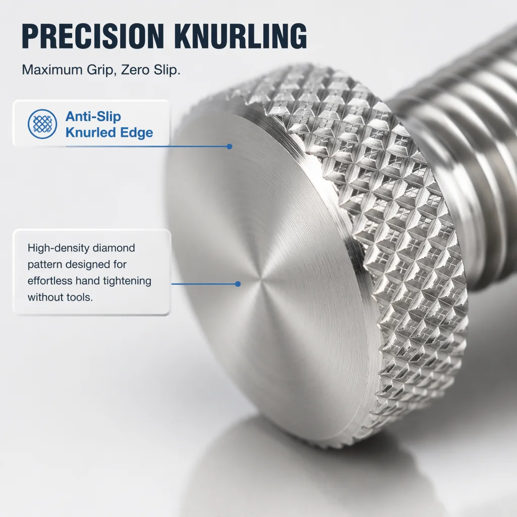 5-10pcs M3 M4 M5 M6 M8 GB835 304 A2-70 Stainless Steel Knurl Flat Head Hand Tighten Curtain Wall Glass Thumb Screw Bolt DIN653 3