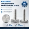 5-10pcs M3 M4 M5 M6 M8 GB835 304 A2-70 Stainless Steel Knurl Flat Head Hand Tighten Curtain Wall Glass Thumb Screw Bolt DIN653 1