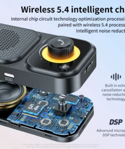 Car Bluetooth 5.4 Speaker Car Phone HandsFree Wireless Bluetooth Speaker Kit with Visor Clip Support Siri Google Voice Assistant 3