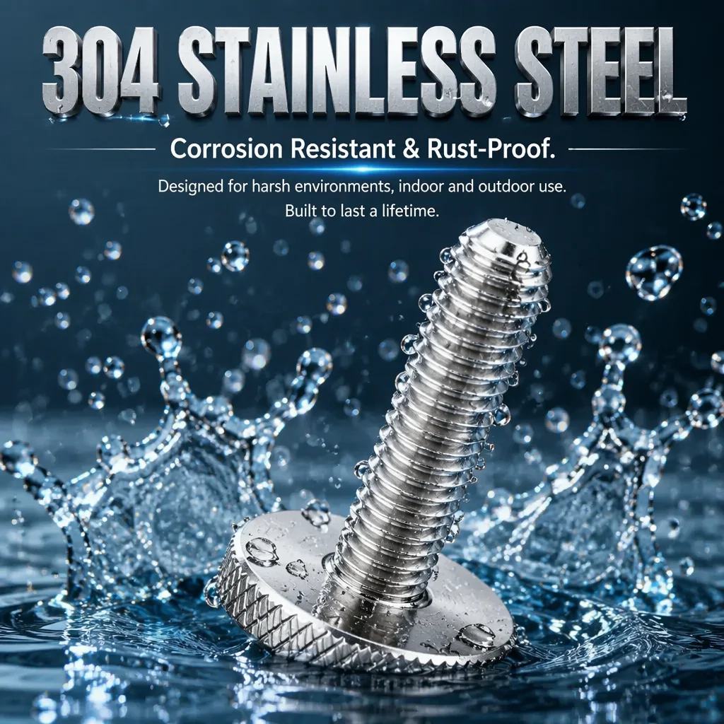 5-10pcs M3 M4 M5 M6 M8 GB835 304 A2-70 Stainless Steel Knurl Flat Head Hand Tighten Curtain Wall Glass Thumb Screw Bolt DIN653 5