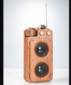 Alternative view of Retro Wood-Look Bluetooth Speaker & FM Radio - Dual Speakers for Home, Auto & Car