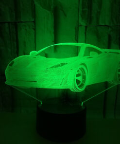 3D Sports Car Night Light - 7 Colour LED Desk Lamp, USB