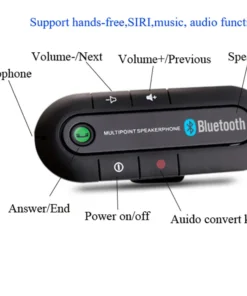 Wireless Handsfree Bluetooth Speaker Car Kit, Universal Hands-free Speakerphone MP3 Music Player Auto Audio Receiver Adapter 6