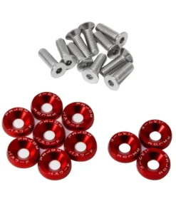 10 PCS M6 Car Modified Fasteners Fender Washer Bumper Engine Concave Screws Fender Washer License Plate Bolts Car Styling Gasket 1