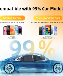 2in1 Wireless CarPlay Dongle Wireless Android Auto Adapter AI Smart Box Car Intelligent Systems For Car With Wired CarPlay 6