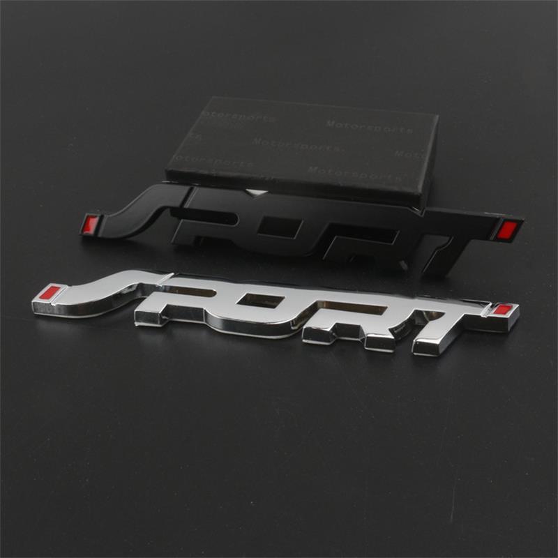 SPORT 3D Metal Car Emblem Badge - Black or Chrome, Self-Adhesive - Image 2