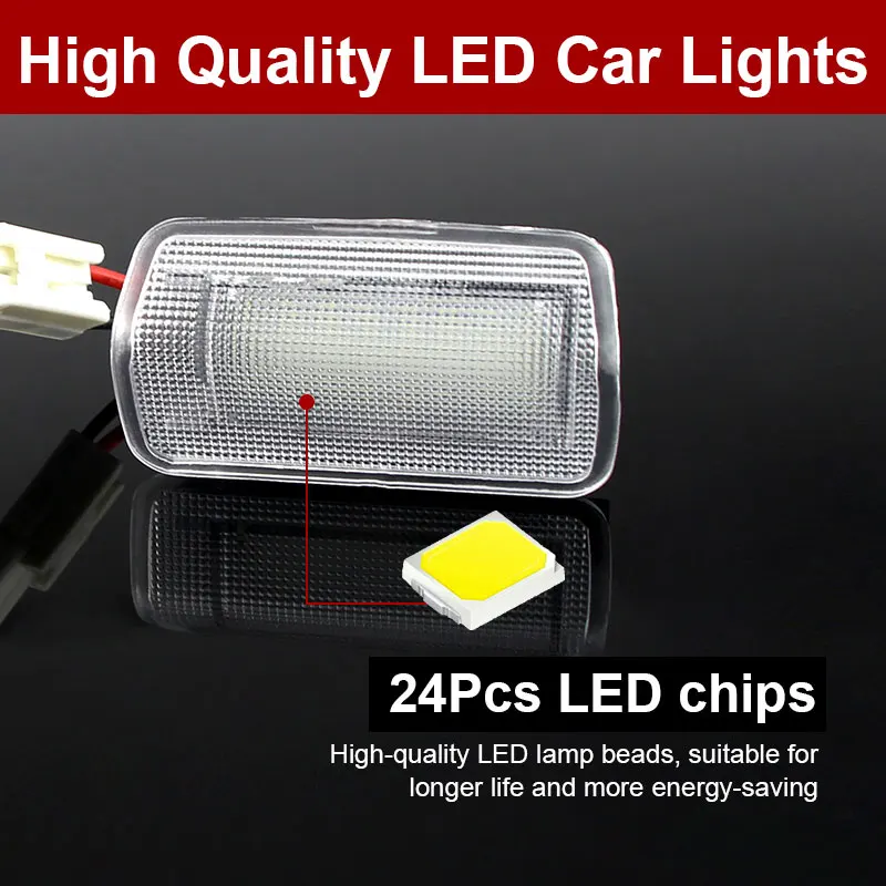 2X Car LED Door Courtesy Light for Toyota Camry Sienna Avalon Tundra Venza Highlander/Sequoia 4Runner Mirai Prius V Plug-IN 86 2