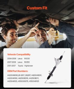 Alternative view of Power Steering Rack and Pinion Assembly for 2001-2007 Toyota Highlander, 2004-2006 Lexus RX330, 2007-2009 Lexus RX350